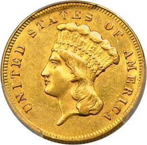 image for: 1864 $3 PCGS/CAC AU58