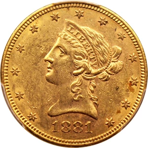 image for: 1881-S $10 PCGS AU58