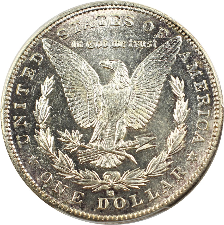 image for: Top 100 VAM: 1886-S $1 PCGS MS63 PL (VAM-2, S/S)