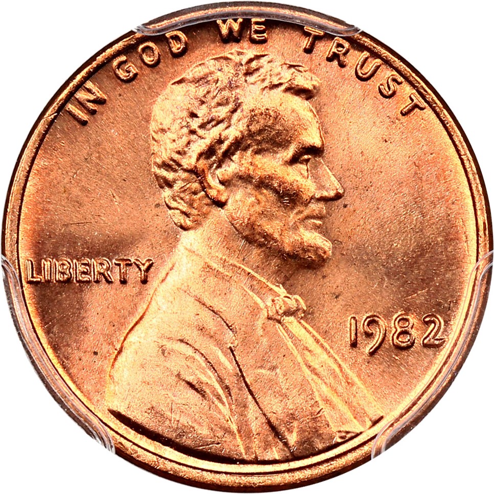 image for: 1982 1c PCGS MS66 RD (Bronze Large Date)