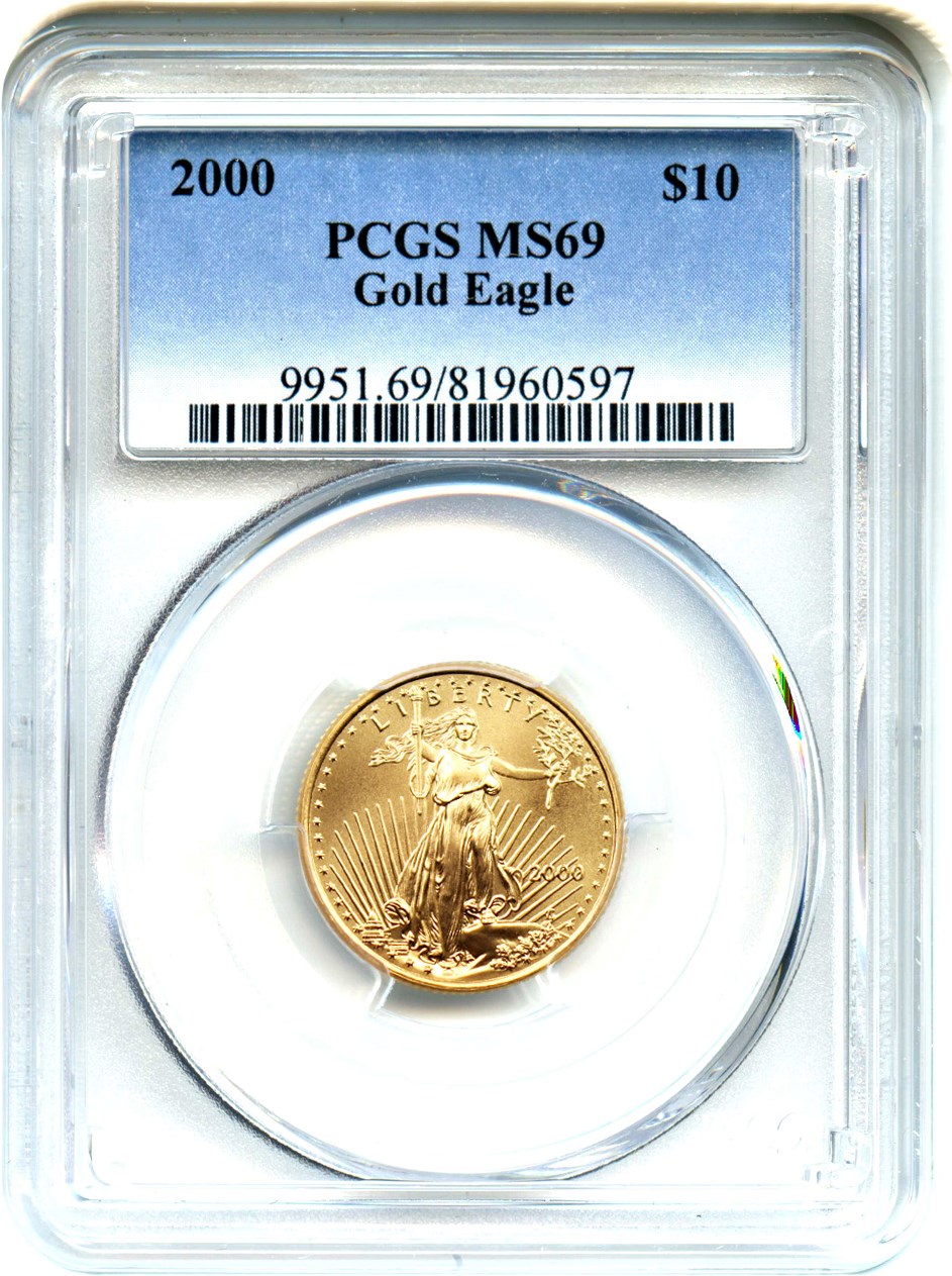 image for: 2000 Gold Eagle $10 PCGS MS69