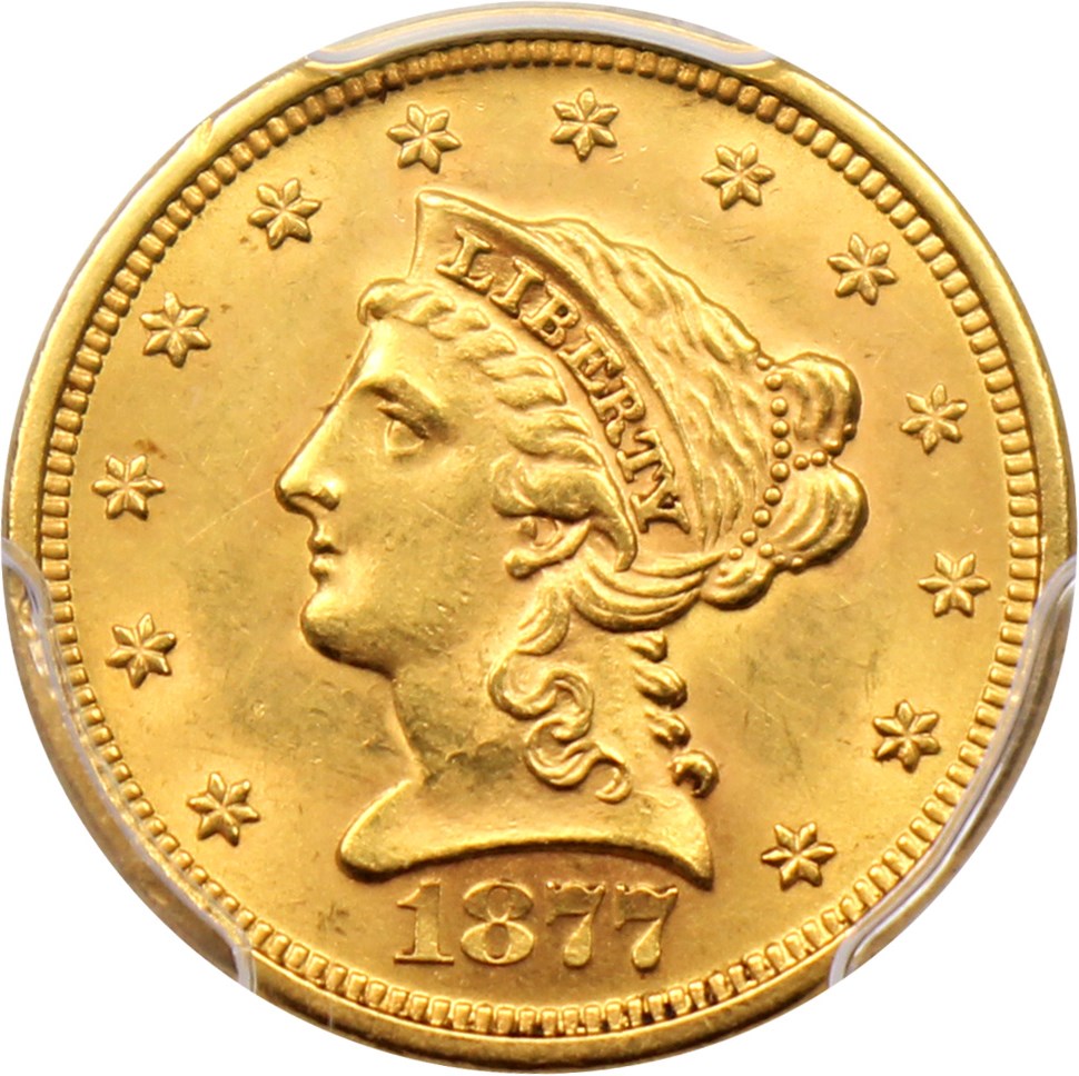 image for: 1877-S $2 1/2 PCGS MS62