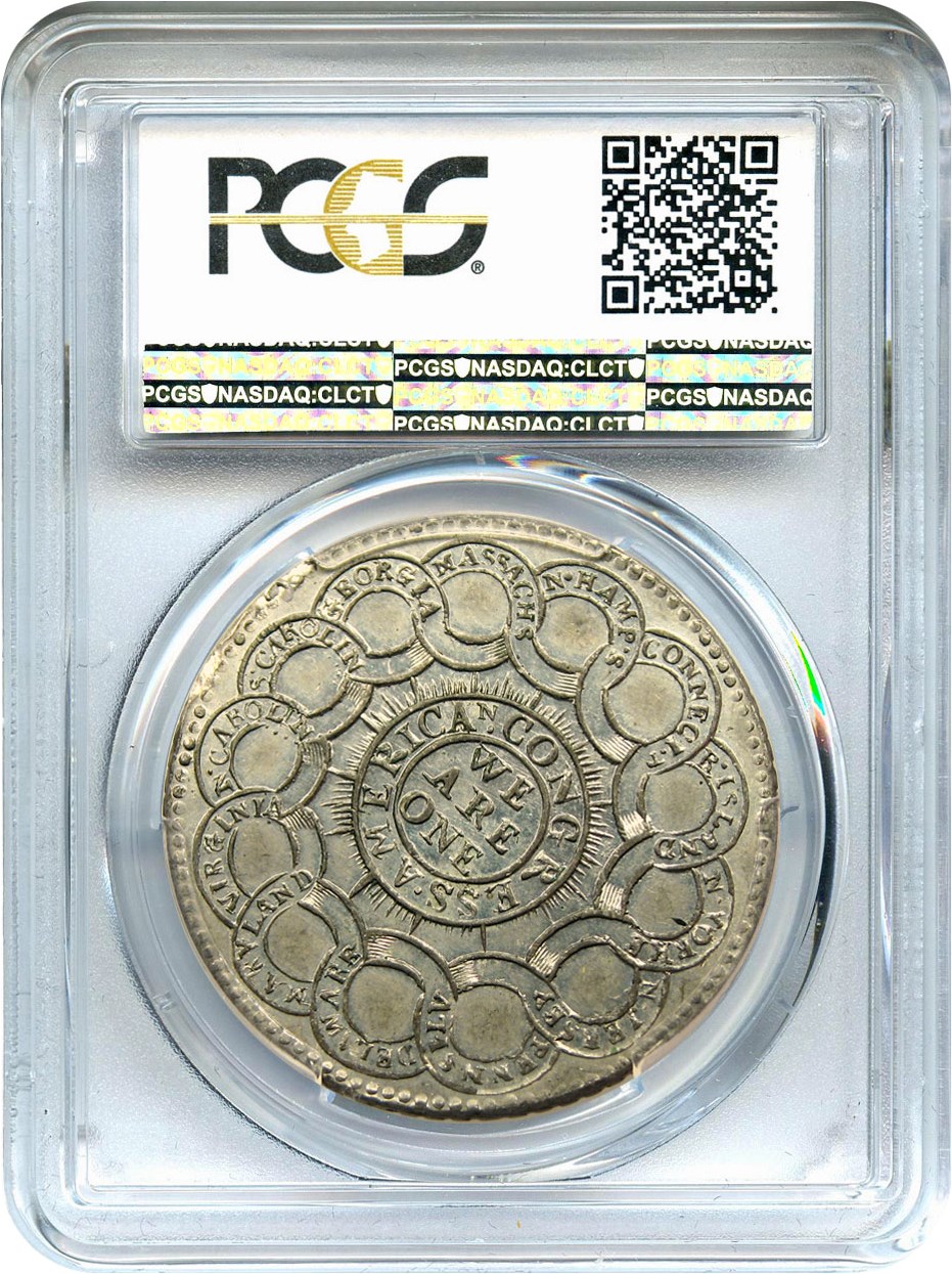 image for: 1776 Continental Dollar $1 PCGS/CAC MS63 (CURRENCY, Pewter)