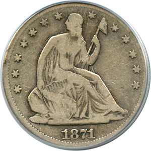 image for: 1871-CC 50c PCGS VG-08