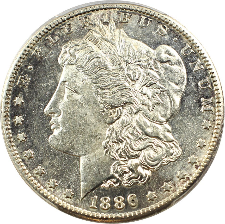 image for: Top 100 VAM: 1886-S $1 PCGS MS63 PL (VAM-2, S/S)