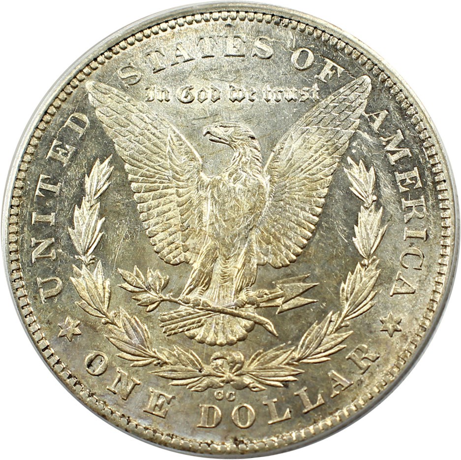 image for: Top 100 VAM: 1878-CC $1 PCGS AU55 (VAM-24, Doubled Leaves)  
