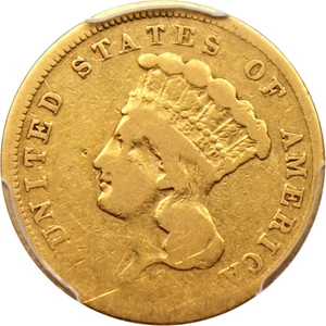 image for: 1858 $3 PCGS VG-10