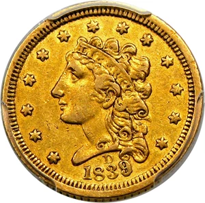 image for: 1839-D $2 1/2 PCGS/CAC XF45