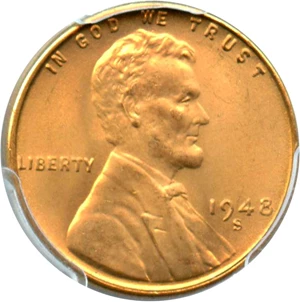 image for: 1948-S 1c PCGS MS67 RD