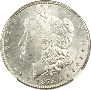 image for: 1878 8TF $1 NGC MS64 (VAM-21, Broken R&B)