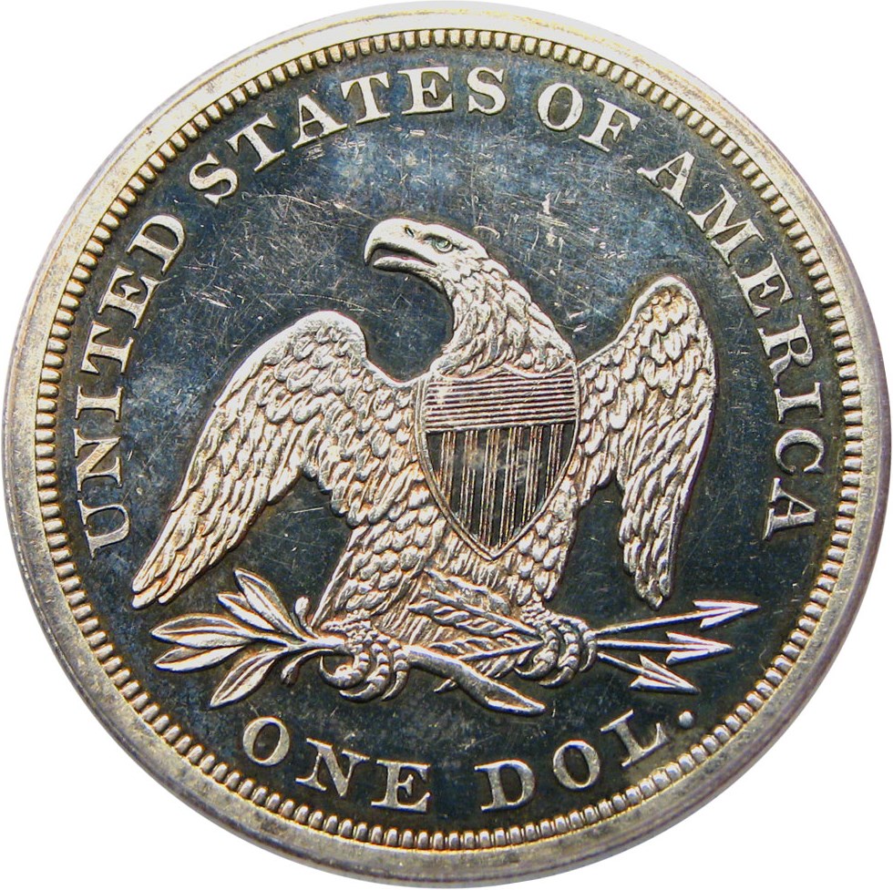 image for: 1863 $1 PCGS/CAC Proof 62 CAM ex: Teich Family Collection