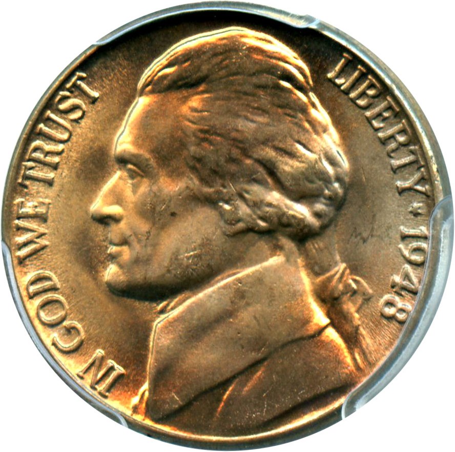 image for: 1948-D 5c PCGS MS66
