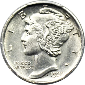 image for: 1920-D 10c PCGS MS61