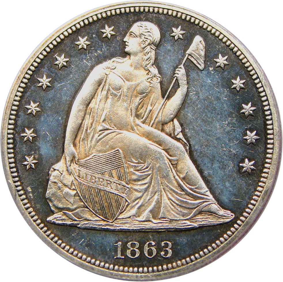 image for: 1863 $1 PCGS/CAC Proof 62 CAM ex: Teich Family Collection