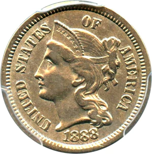 image for: 1888 3cN PCGS XF Details (Cleaning)