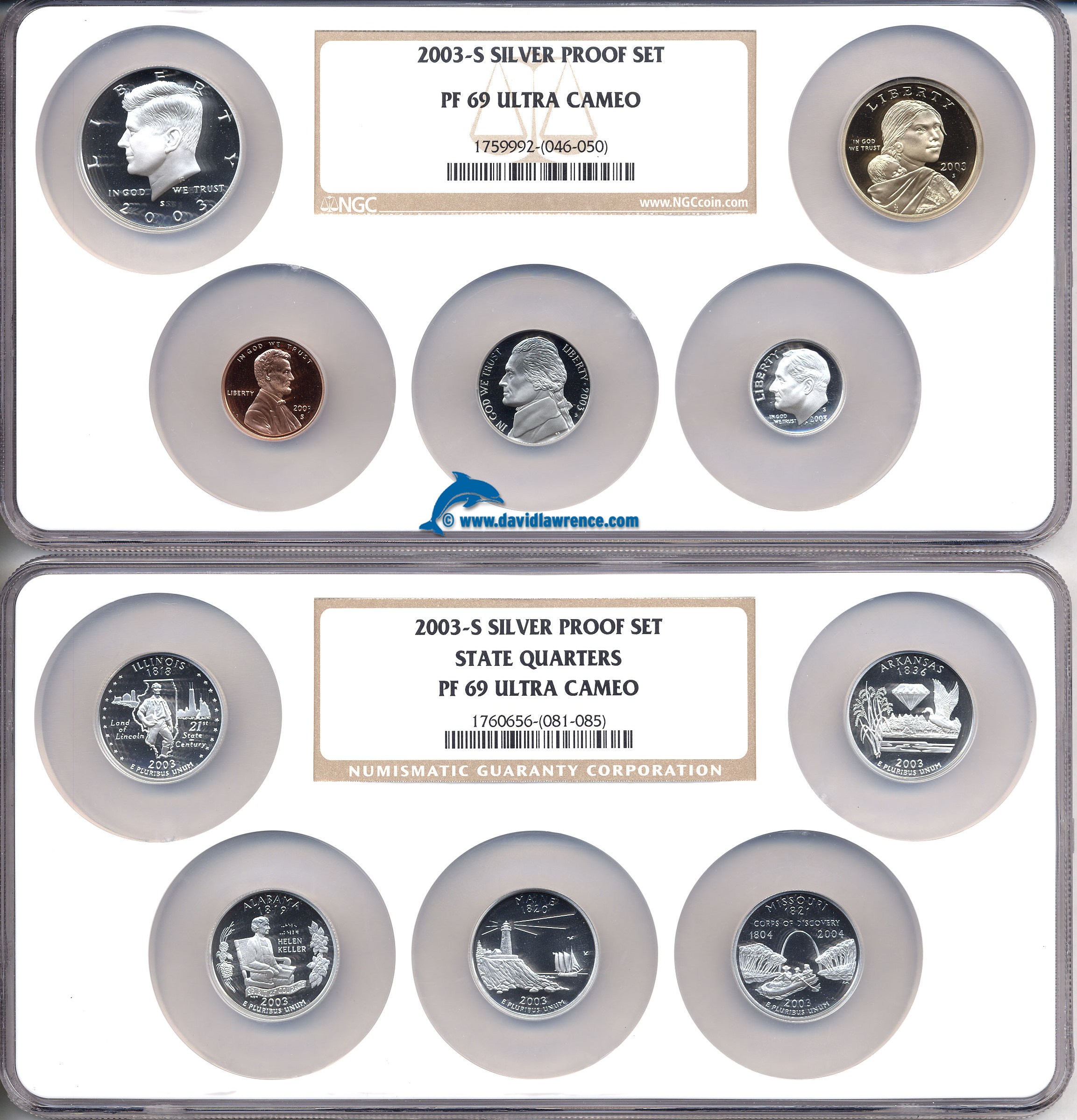 image for: 2003-S 10pc Silver Proof Set Multi-Coin Holder NGC Proof 69 UCameo