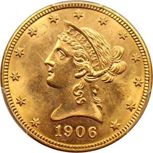 image for: 1906-D $10 PCGS MS62