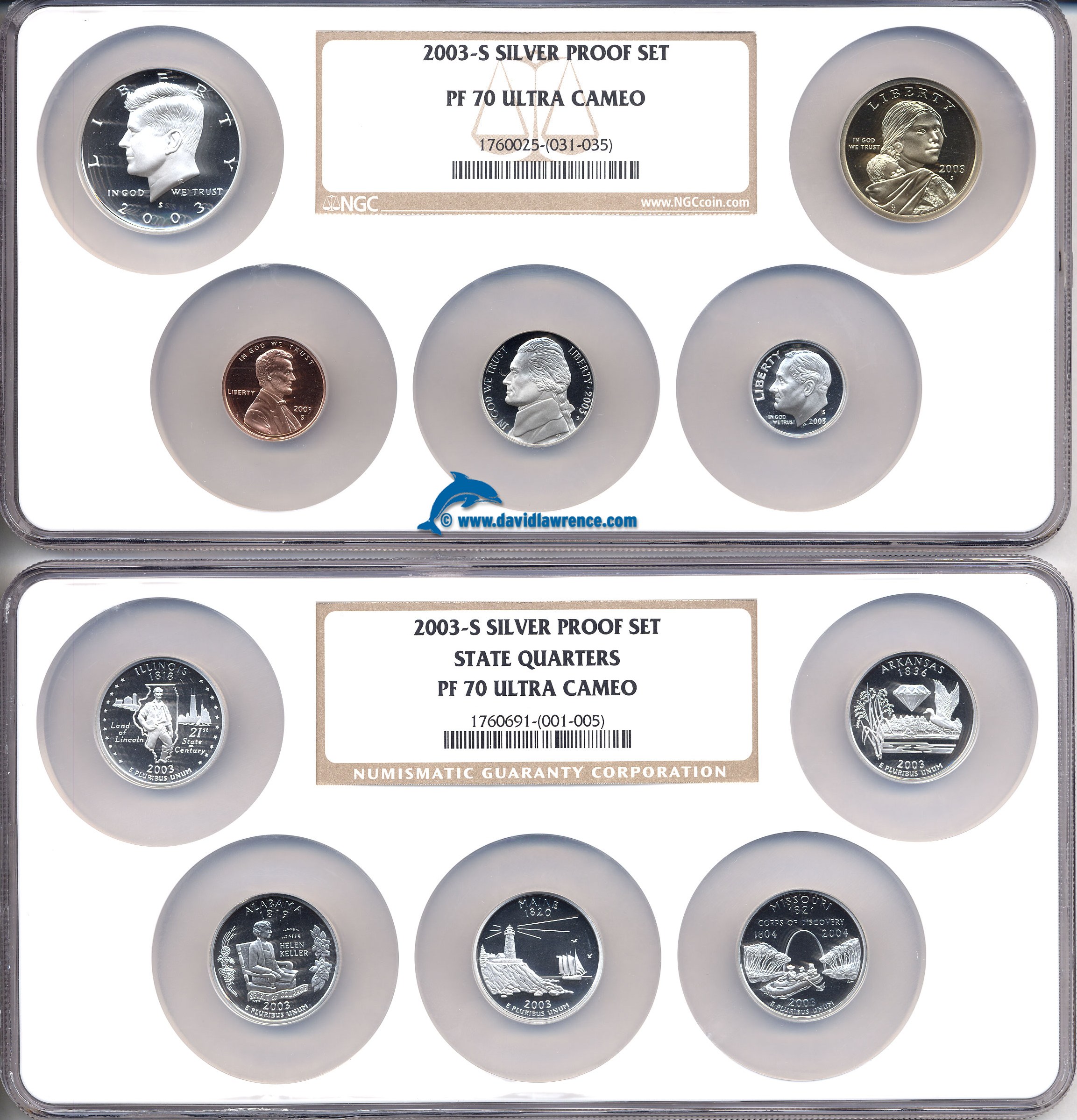 image for: 2003-S 10pc Silver Proof Set Multi-Coin Holder NGC Proof 70 UCameo