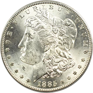 image for: Top 100 VAM: 1885-S $1 PCGS/CAC MS64 (VAM-6, S/S)