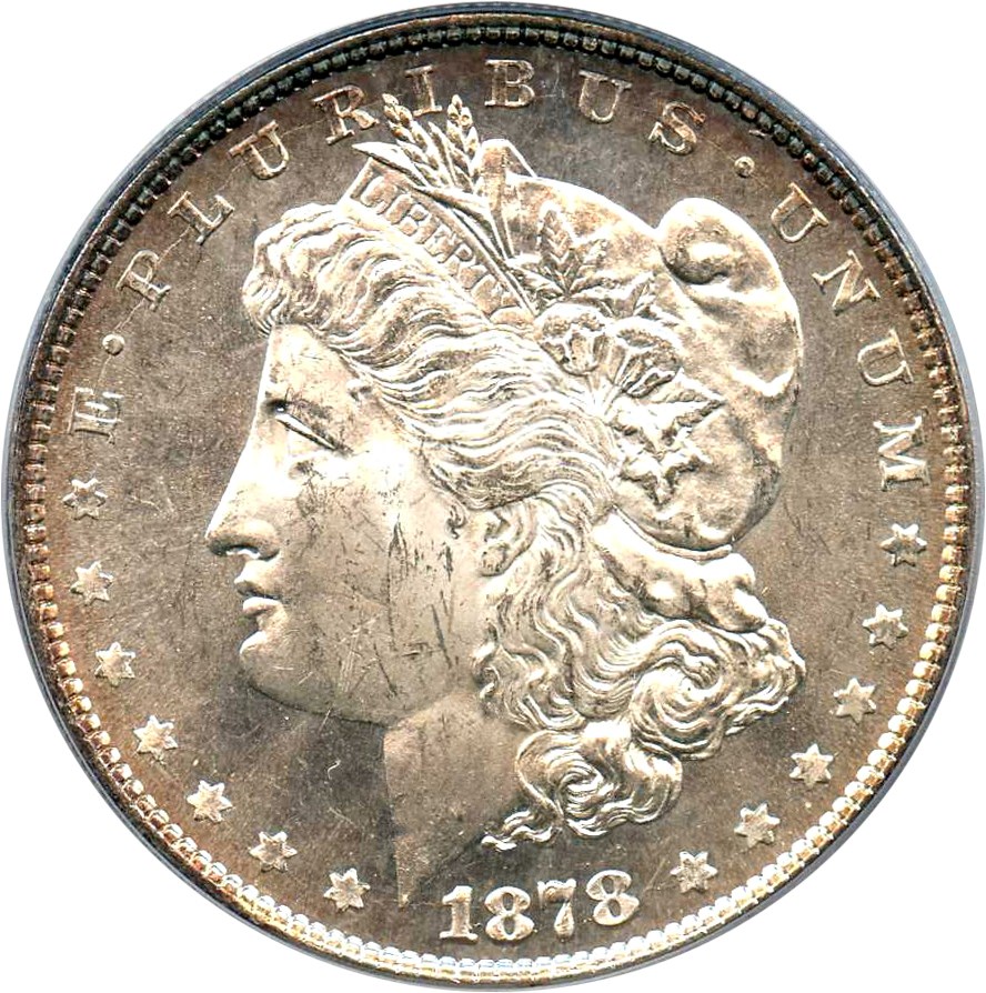 image for: 1878 8TF $1 PCGS/CAC MS64 (VAM-4, Denticle Chip)