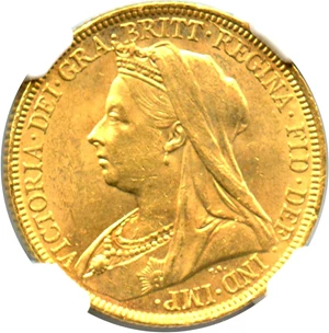 image for: Australia: 1897-S Gold Sovereign NGC MS63 (KM-13)