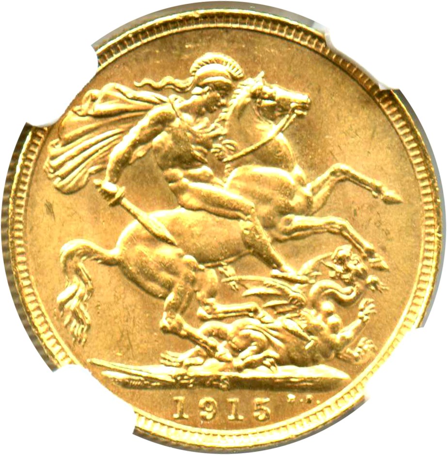image for: Australia: 1915-S Gold Sovereign NGC MS64 (KM-29)
