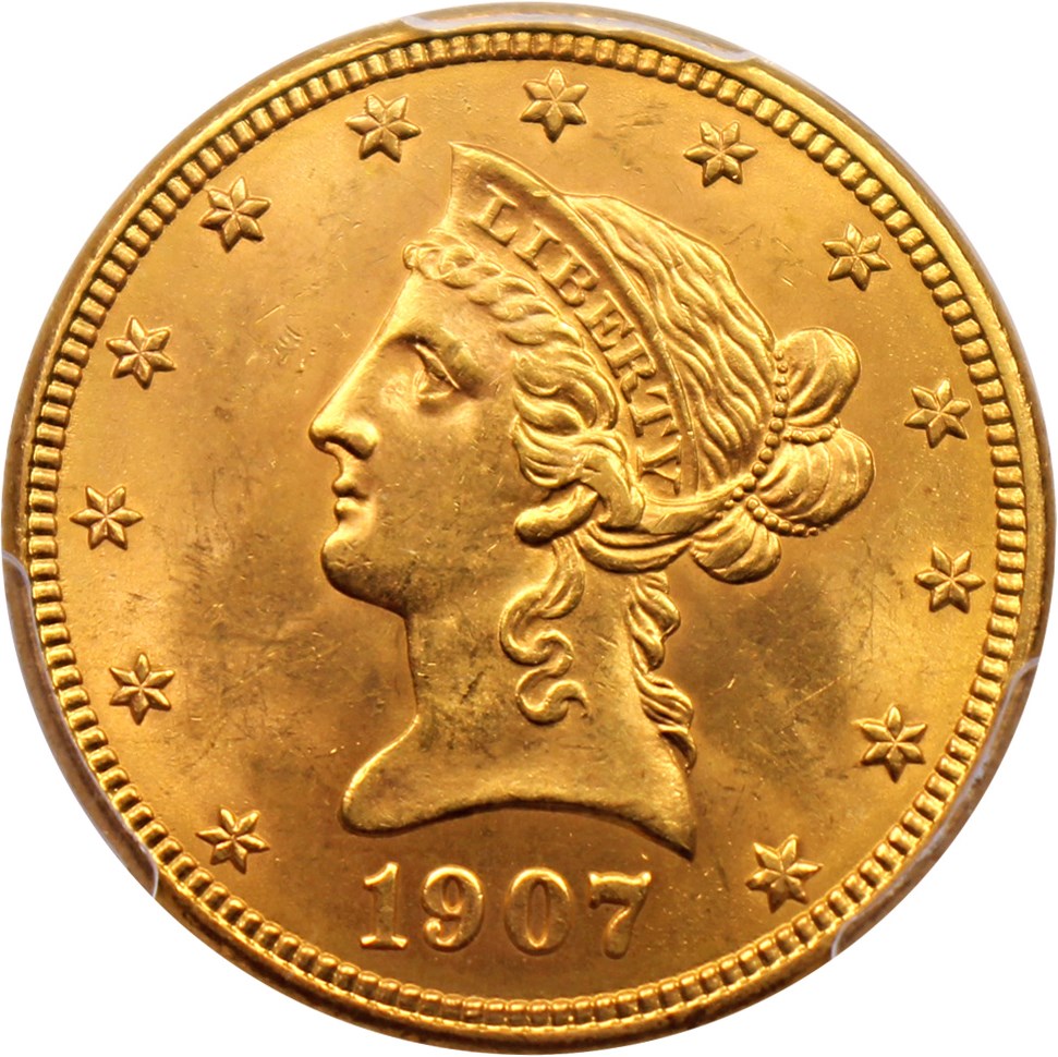 image for: 1907-D $10 PCGS/CAC MS64