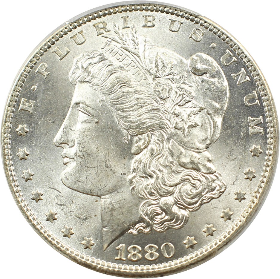 image for: Top 100 VAM: 1880-O $1 PCGS/CAC MS64+ (VAM-6A, 8/7 Ear) 