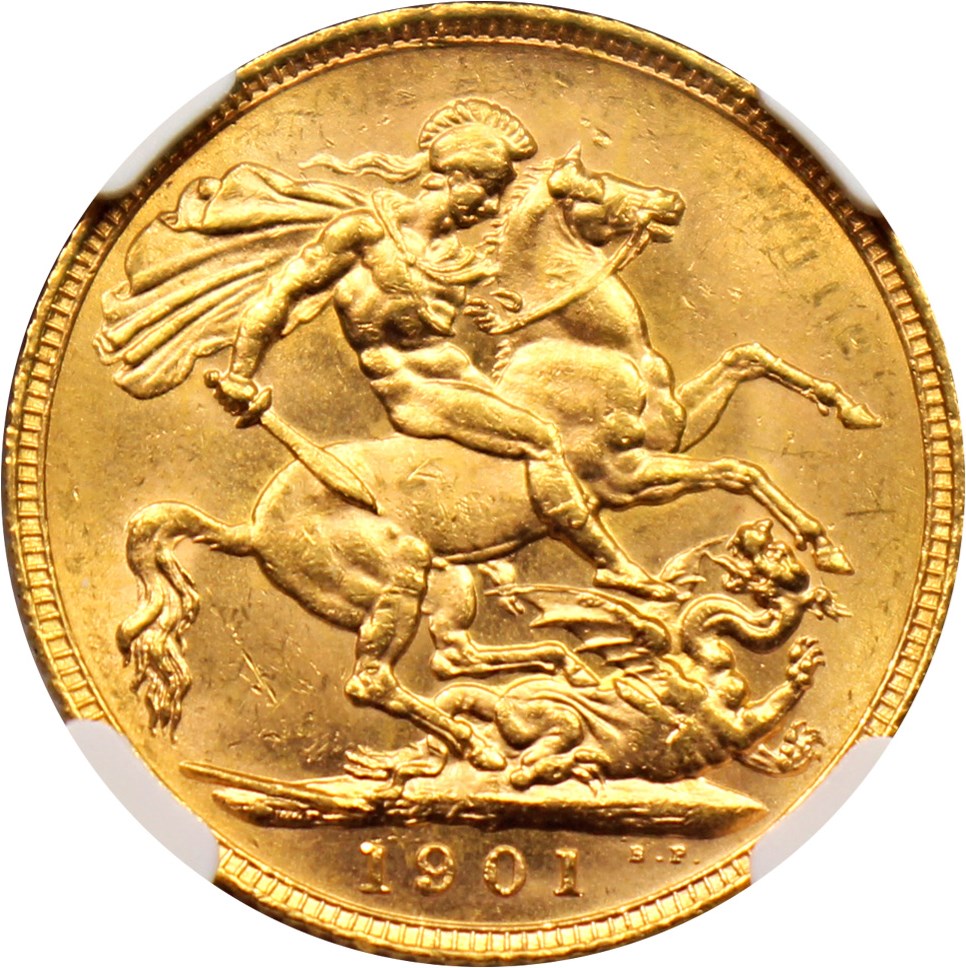 image for: Great Britain: 1901 Gold Sovereign NGC MS63 (KM-785)