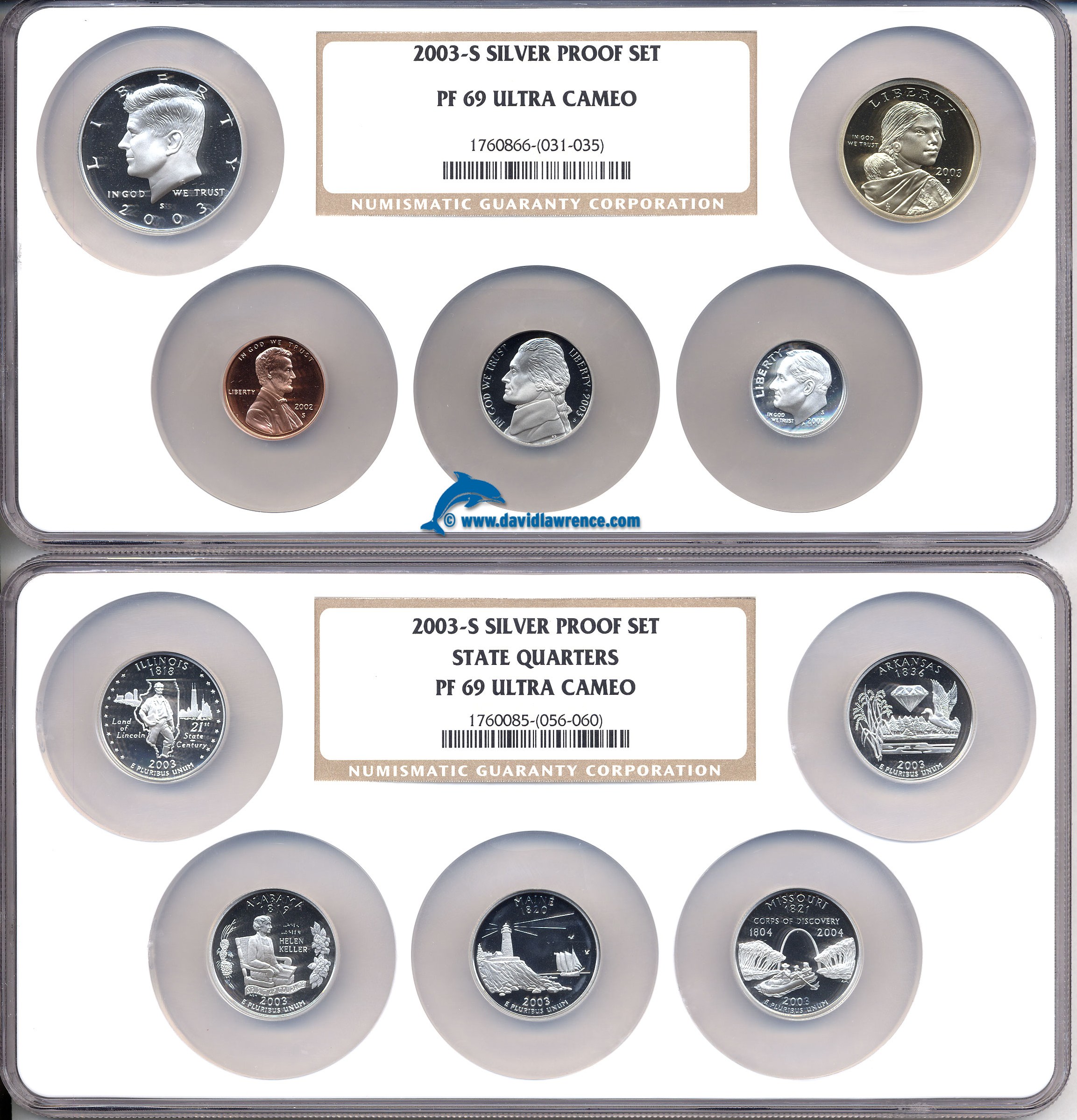 image for: 2003-S 10pc Silver Proof Set Multi-Coin Holder NGC Proof 69 UCameo