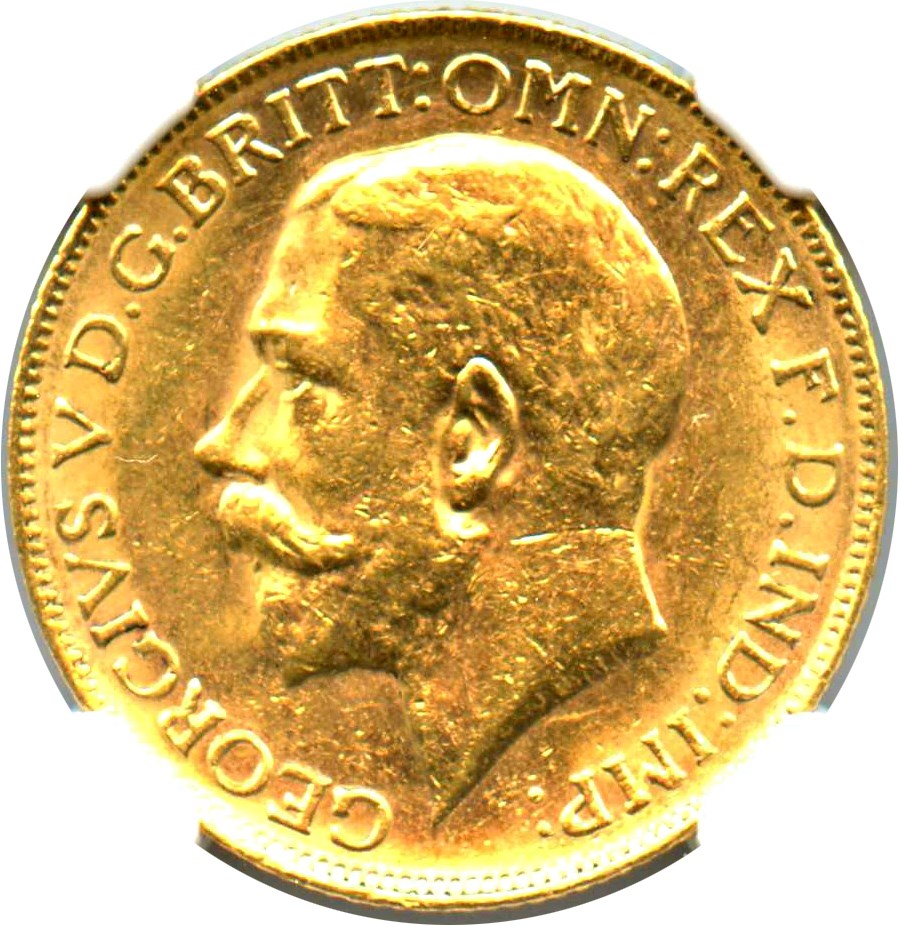 image for: Australia: 1922-P Gold Sovereign NGC MS62 (KM-29)