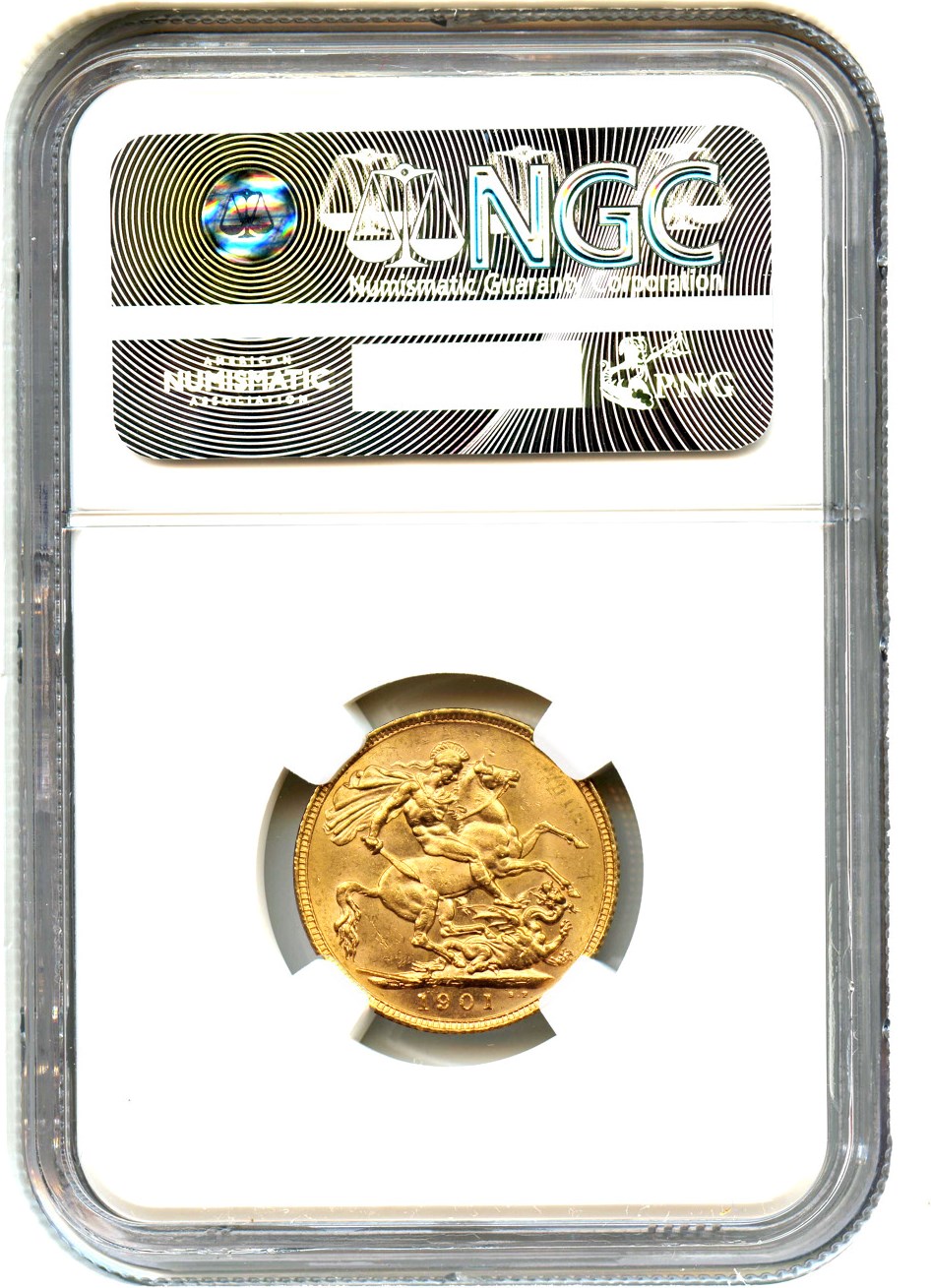 image for: Great Britain: 1901 Gold Sovereign NGC MS63 (KM-785)