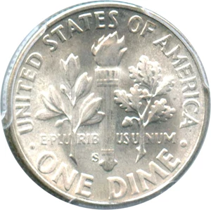 image for: 1950-S 10c PCGS MS67 FB