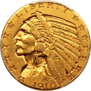 image for: 1910-D $5 PCGS XF40