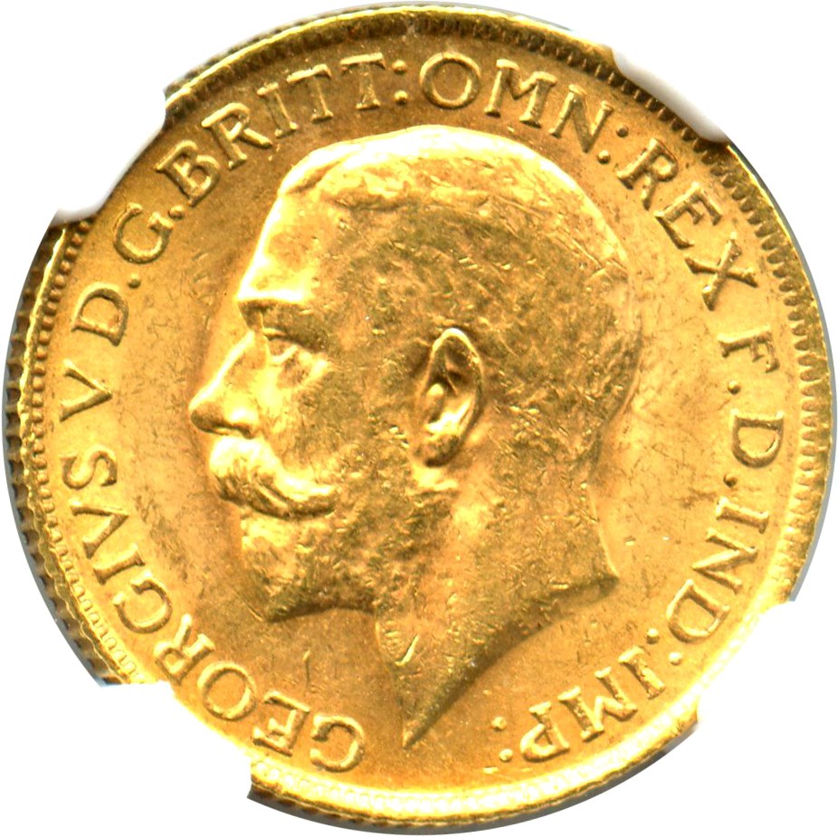 image for: Great Britain: 1915 Gold Sovereign NGC MS64 (KM-820)