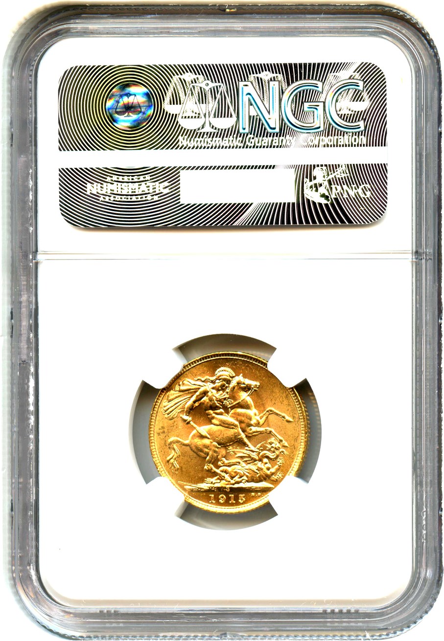 image for: Australia: 1915-S Gold Sovereign NGC MS64 (KM-29)