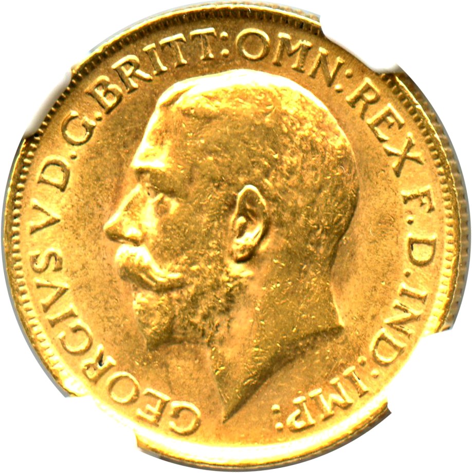 image for: Great Britain: 1913 Gold Sovereign NGC MS62 (KM-820)