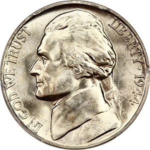 image for: 1944-D 5c PCGS MS65