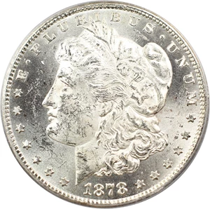 image for: Top 100 VAM: 1878-CC $1 PCGS/CAC MS62 (VAM-6, Doubled Leaves)