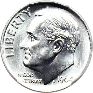 image for: 1964 10c PCGS MS67 FB