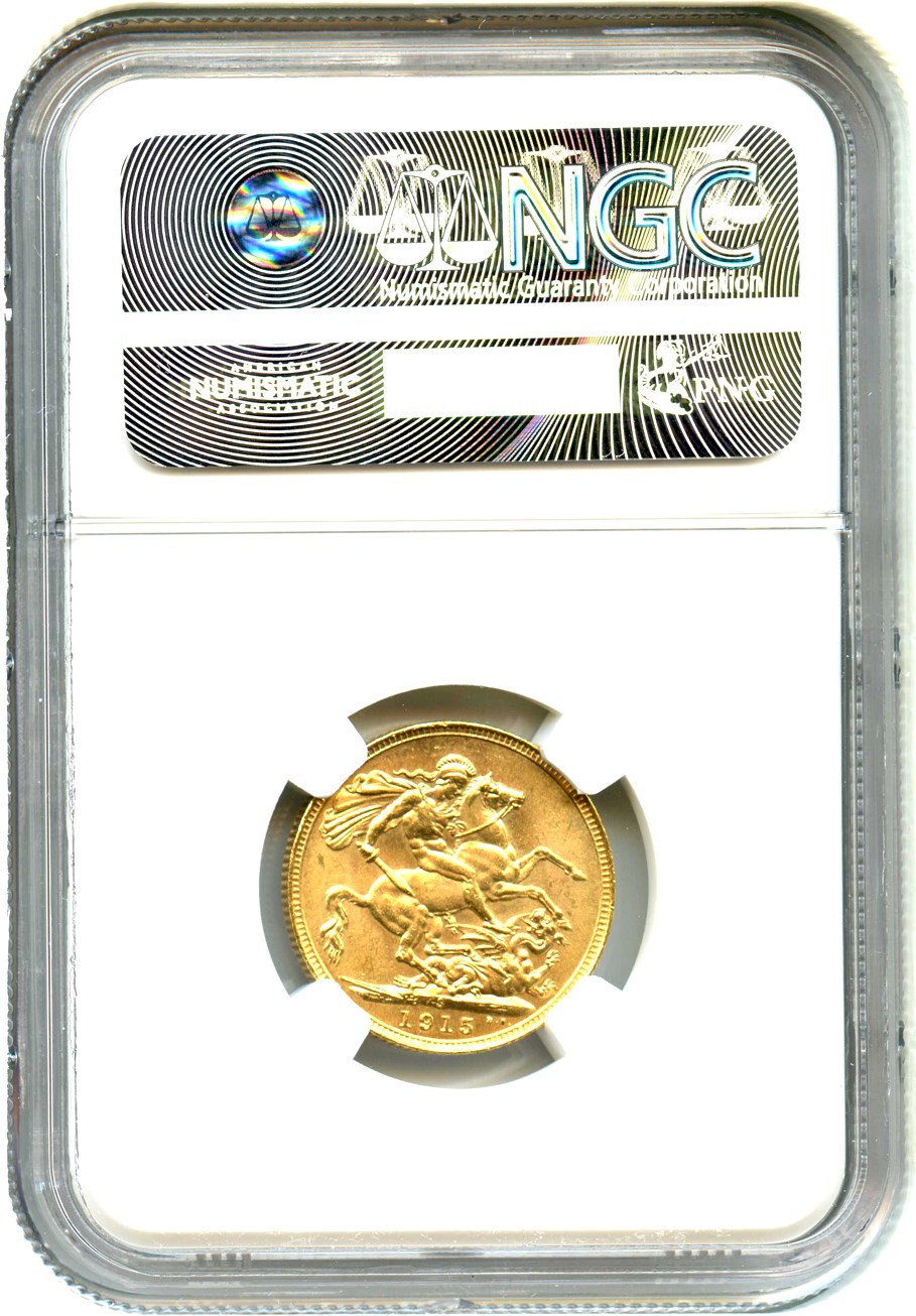 image for: Australia: 1915-S Gold Sovereign NGC MS64 (KM-29)