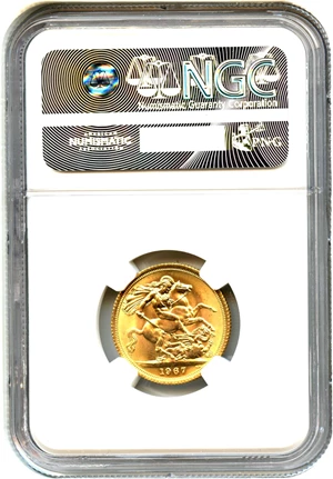 image for: Great Britain: 1967 Gold Sovereign NGC MS64 (KM-908)