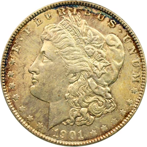 image for: Hot 50 VAM: 1901 $1 PCGS/CAC AU55 (VAM-5, Doubled Ear)