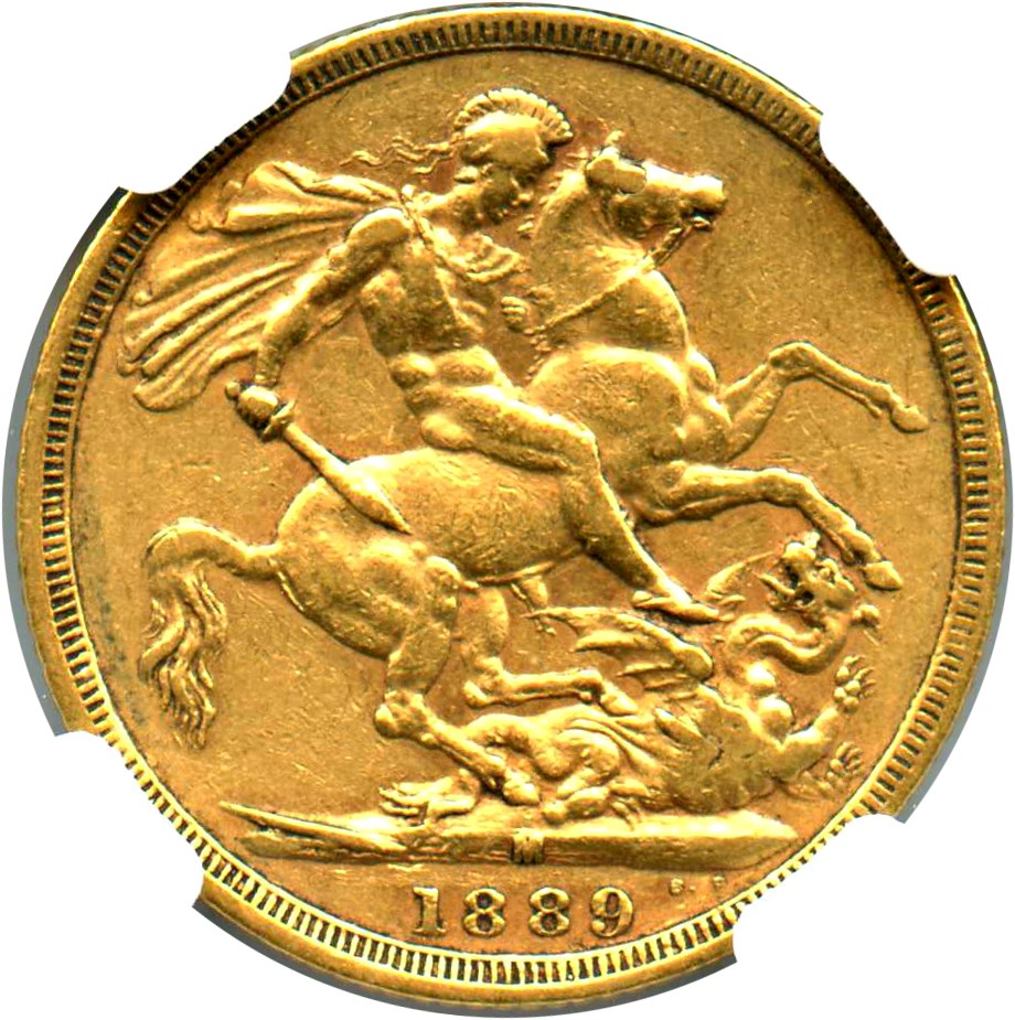 image for: Australia: 1889-M Jubilee Head Gold Sovereign NGC VF30 KM-10)