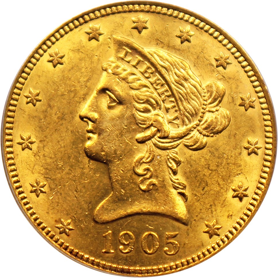 image for: 1905 $10 PCGS MS62