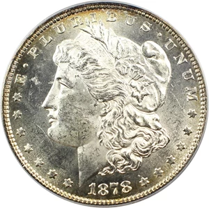image for: Hot 50 VAM: 1878 8TF $1 PCGS/CAC MS63 (VAM-14.4, Concave Reverse)