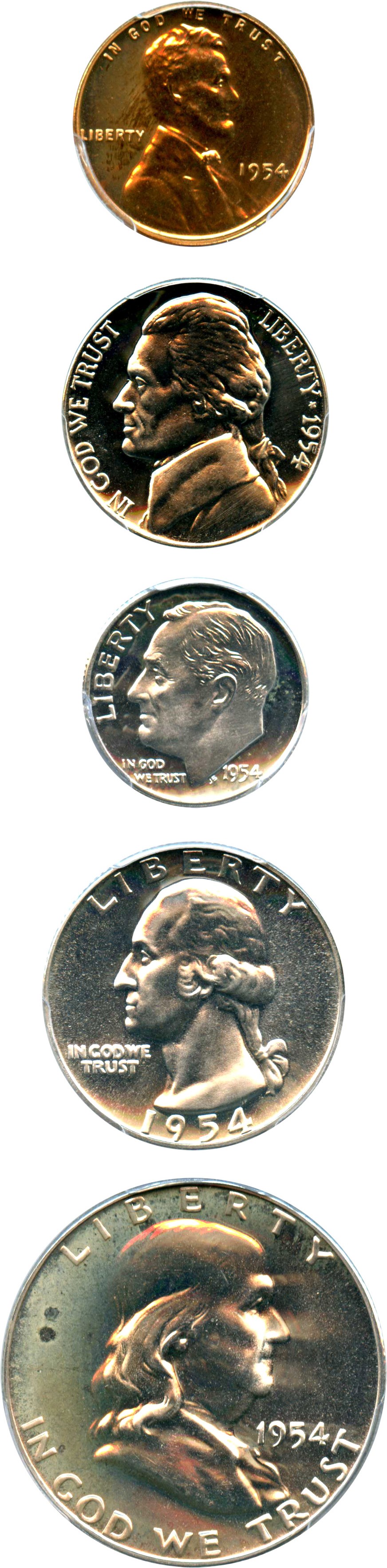 image for: 1954 Proof Set PCGS Proof 66-67 (5 Coins)
