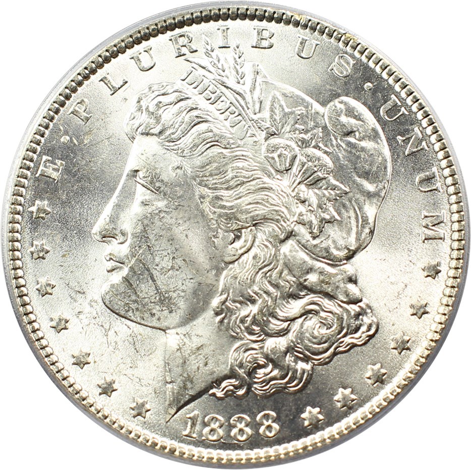 image for: Hot 50 VAM: 1888 $1 PCGS MS62 (VAM-4, Doubled Reverse)