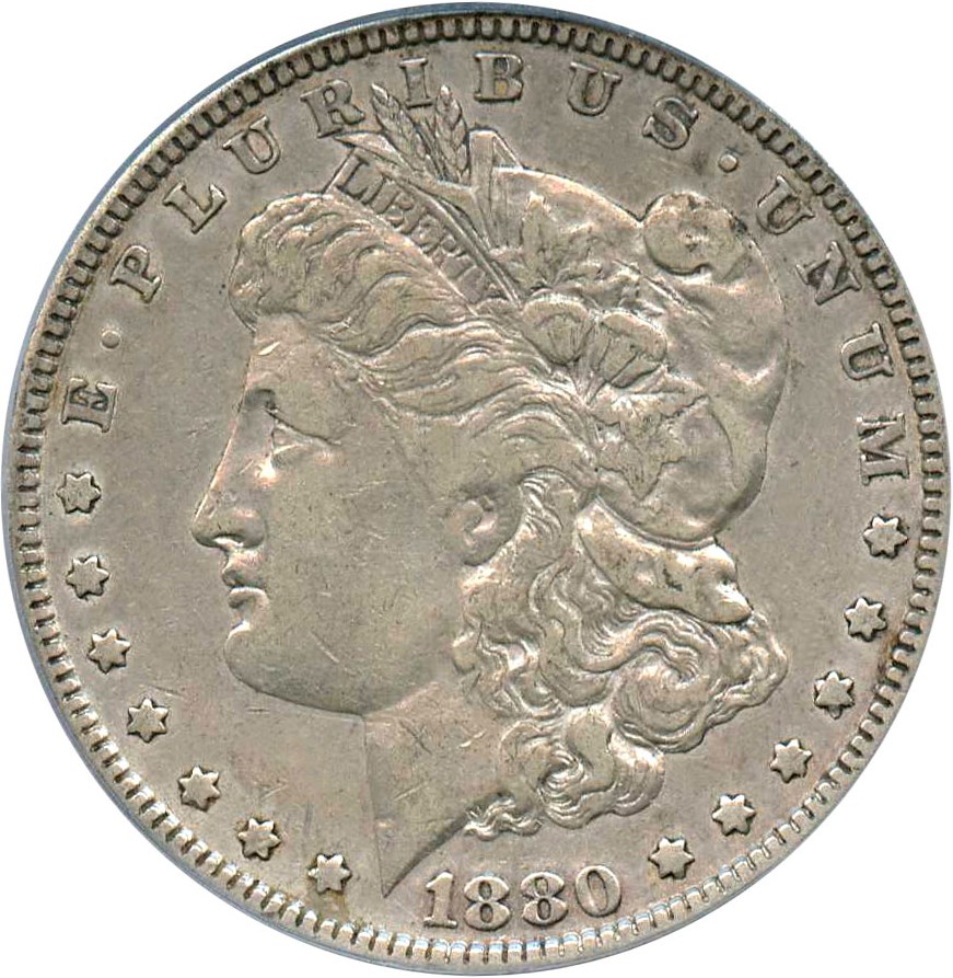 image for: Top 100 VAM: 1880 $1 PCGS XF40 (VAM-7, 8/7, Crossbar)