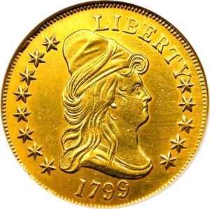 image for: 1799 $10 ANACS AU55 Details (Large Stars Obverse, Altered Surfaces)